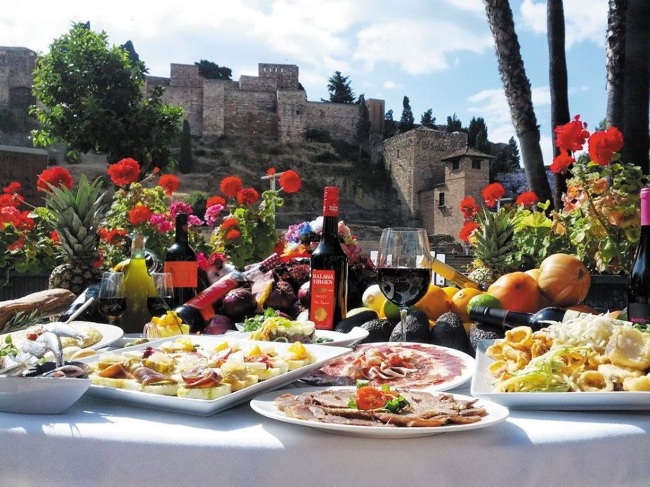 Muestra de la gastronomía de El Pimpi.