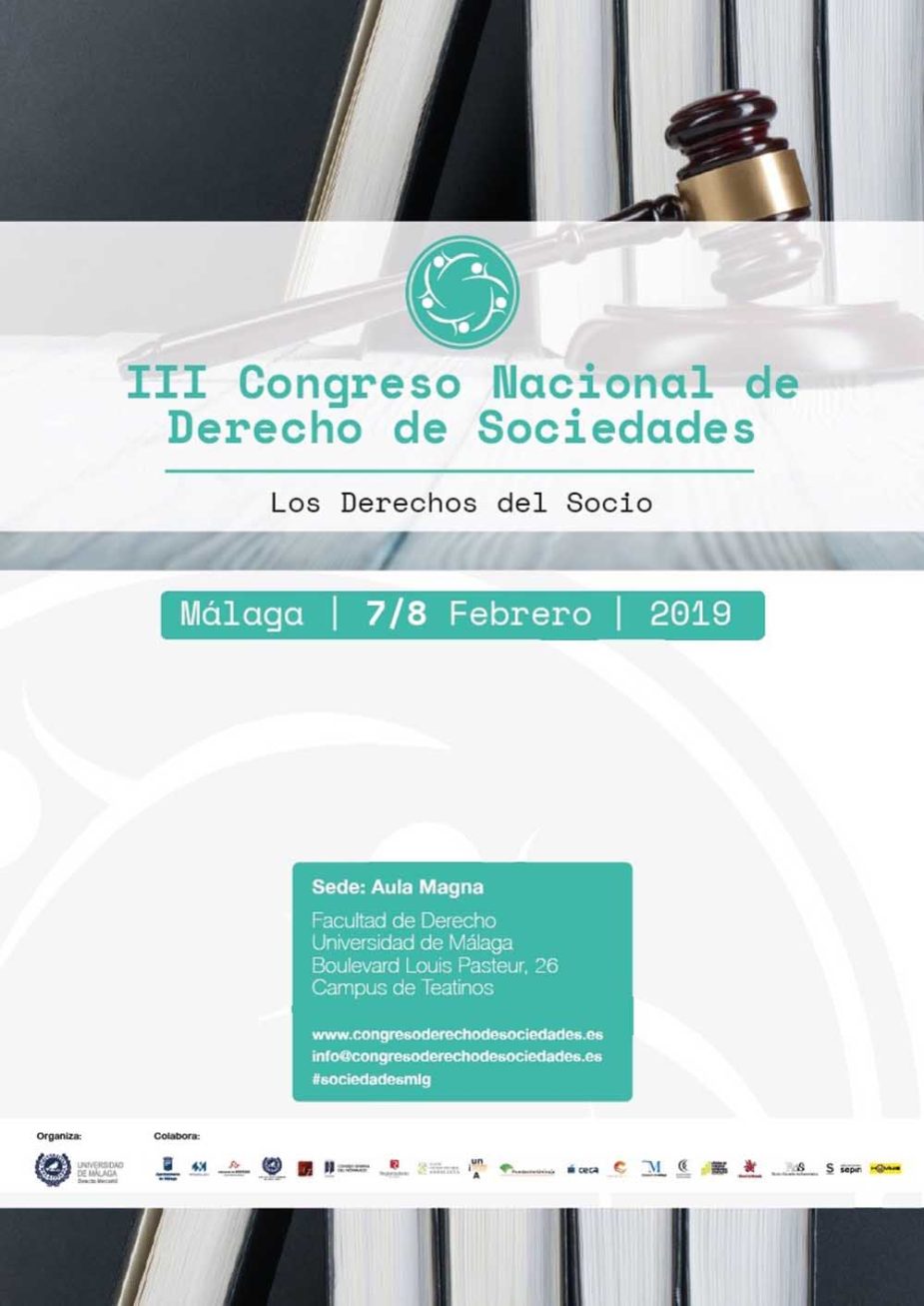 Cartel del III Congreso Nacional de Derecho de Sociedades.