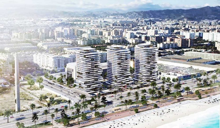 Imagen del desarrollo de las tres picasso towers en Málaga