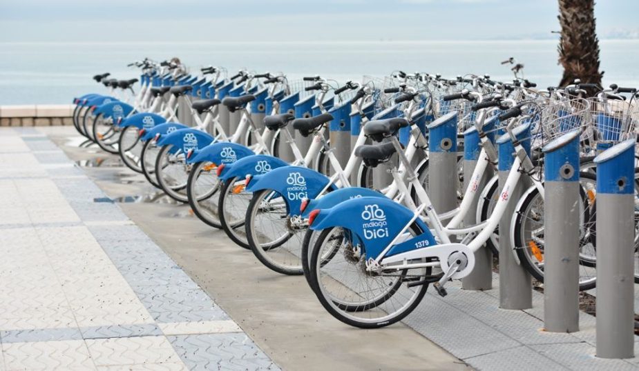 Estación de bicis en Málaga.