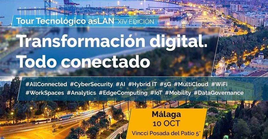 Cartel del tour tecnológico Aslan 2019 en Málaga.
