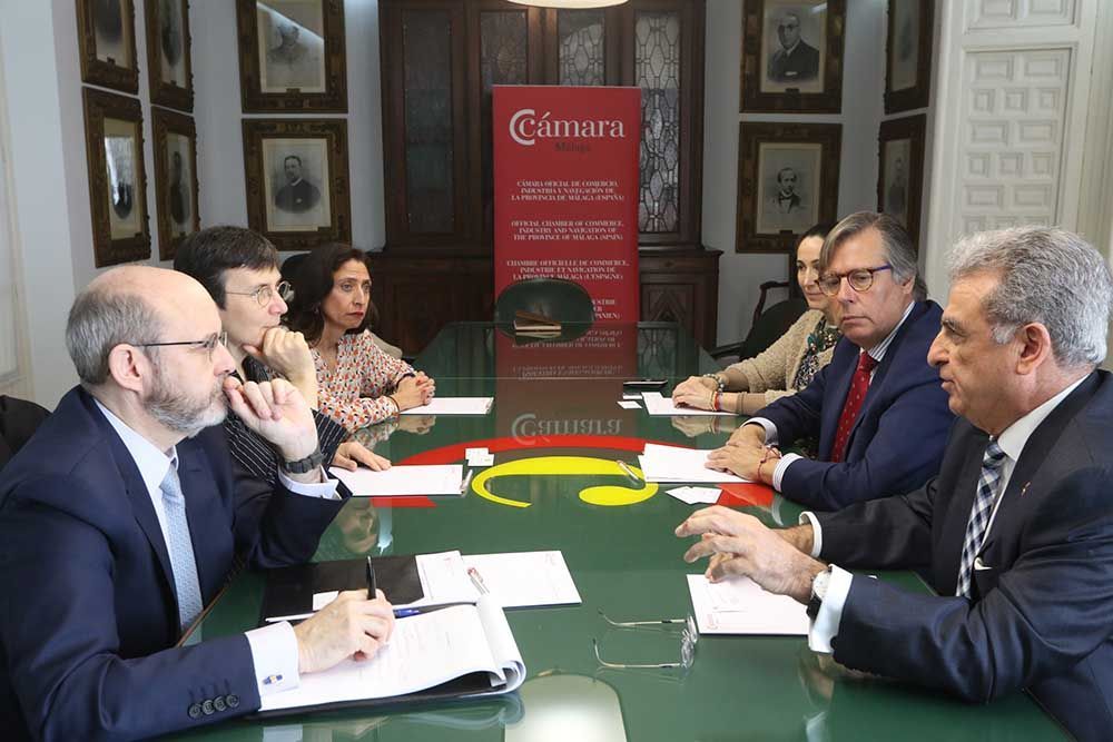 Visita Embajadora Luxemburgo a la Cámara de Comercio de Málaga.