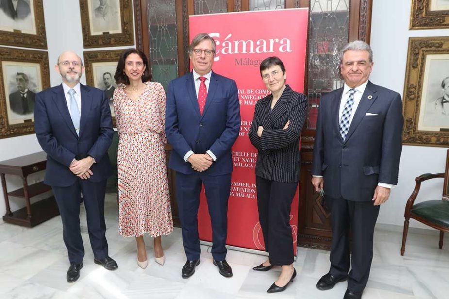 Visita Embajadora Luxemburgo a la Cámara de Comercio de Málaga.