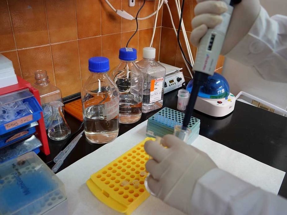 Un investigador de la Universidad de Málaga en un laboratorio.
