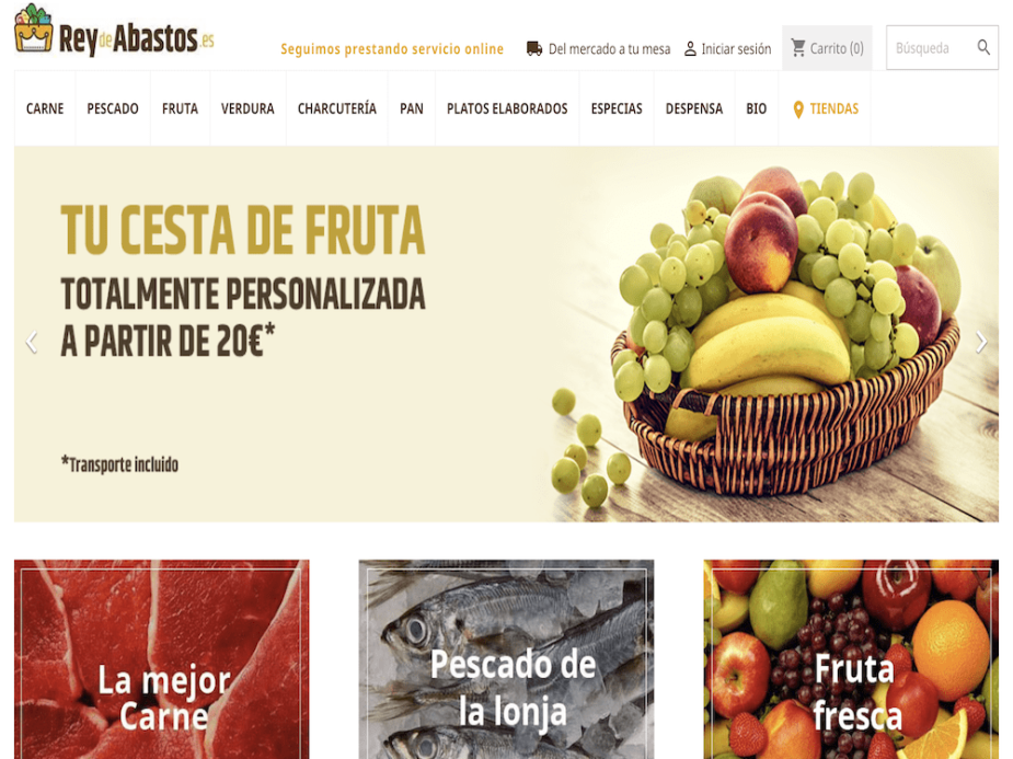 Página web de Rey de Abastos.