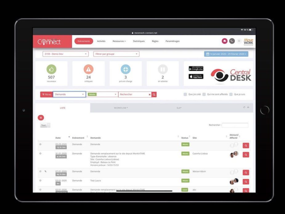 Plataforma de Movework.