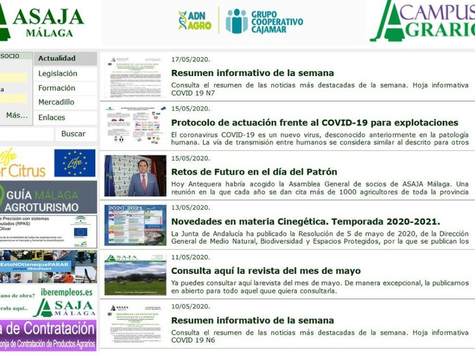 "Campus Agrario", la nueva plataforma de e-learning de Asaja Málaga.