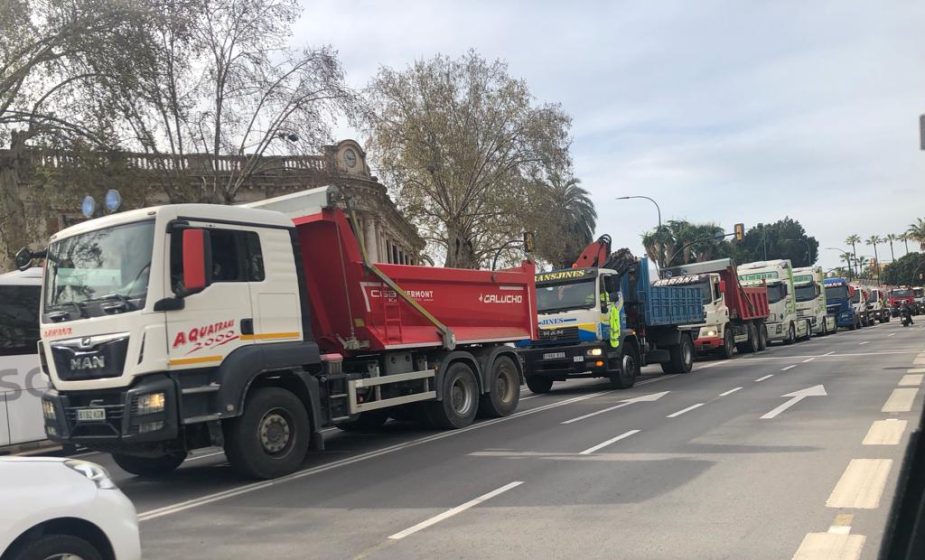 Huelga de transportistas en Málaga