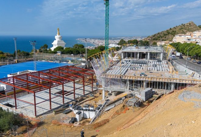 Obras del nuevo IES Benalmádena, en Málaga.