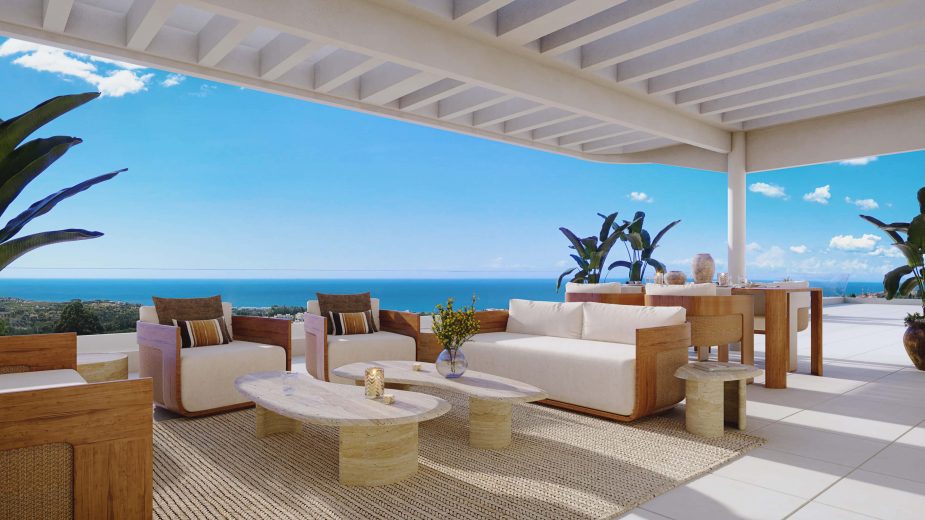 Terraza ático con vistas de Neinor Homes en Estepona.