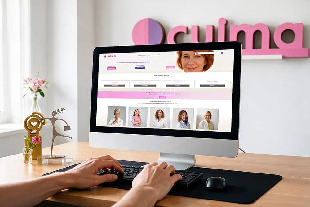 Cuima, una plataforma digital especializada en el acompañamiento experto en cada etapa del cáncer de mama.