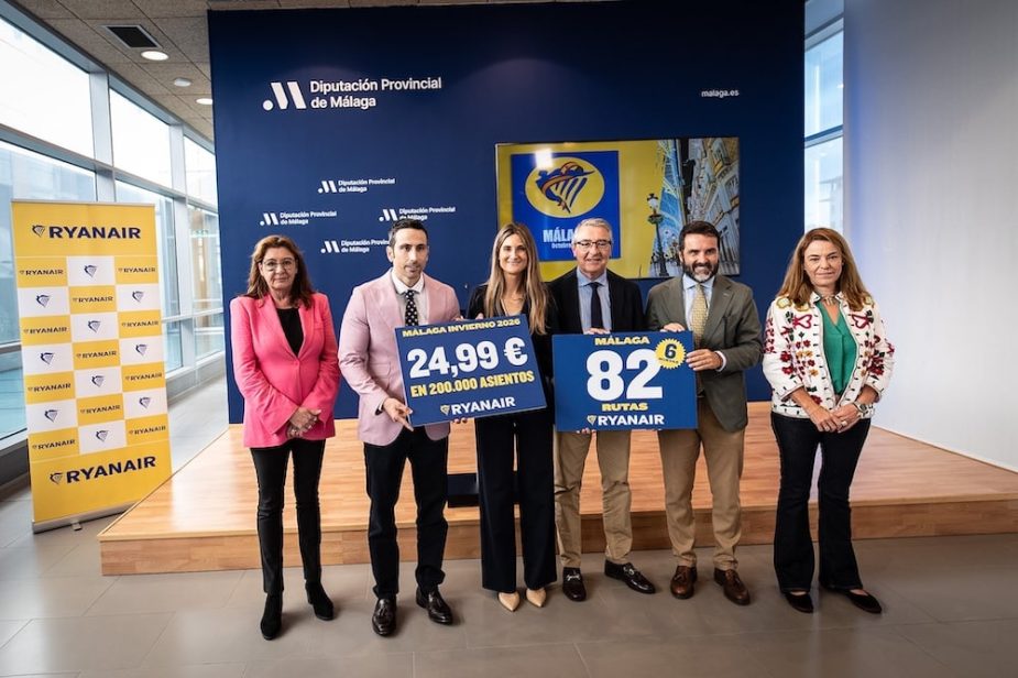 Programación de invierno de Ryanair en Málaga con nuevas conexiones.