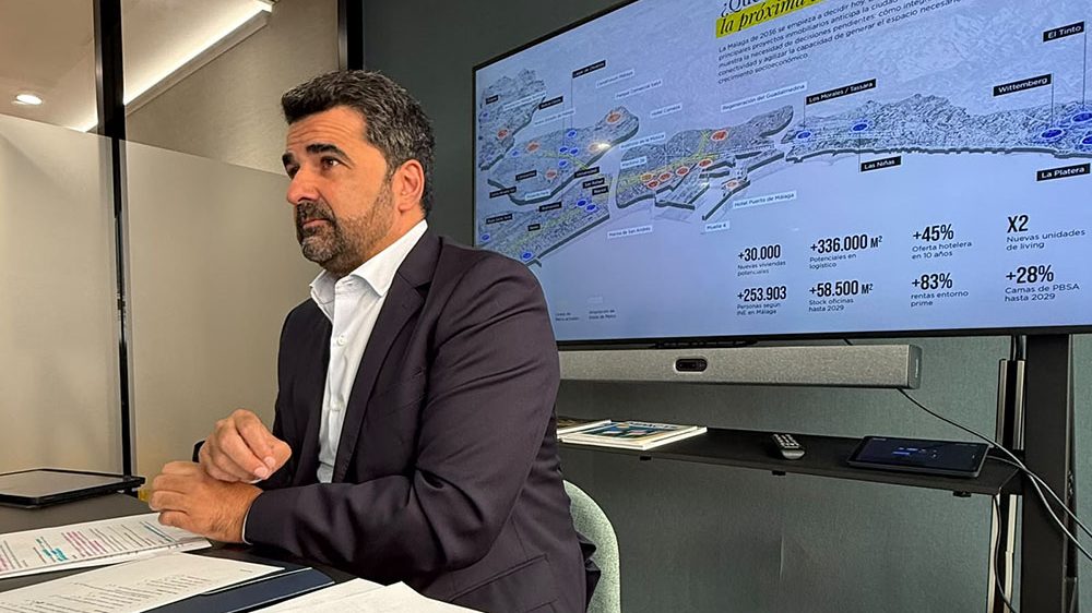José Félix Pérez Peña, director en de Savills en Andalucía, durante la presentación de la décima edición de Visión Málaga 2026.
