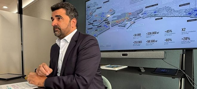 José Félix Pérez Peña, director en de Savills en Andalucía, durante la presentación de la décima edición de Visión Málaga 2026.