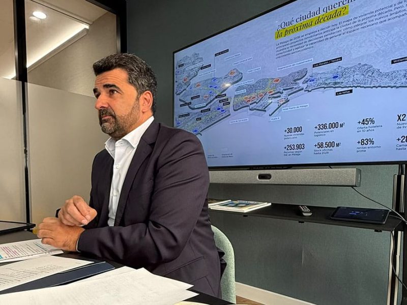 José Félix Pérez Peña, director en de Savills en Andalucía, durante la presentación de la décima edición de Visión Málaga 2026.