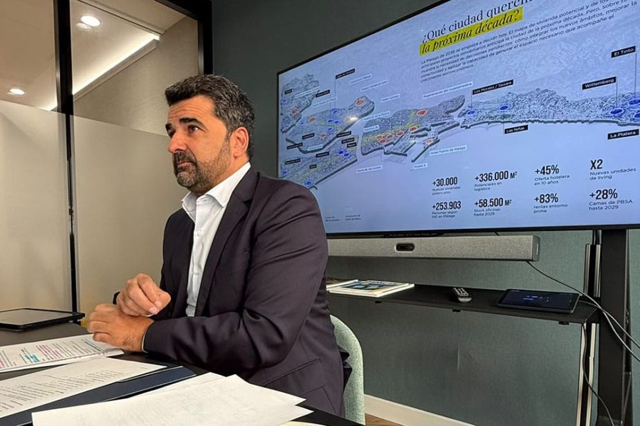 José Félix Pérez Peña, director en de Savills en Andalucía, durante la presentación de la décima edición de Visión Málaga 2026.